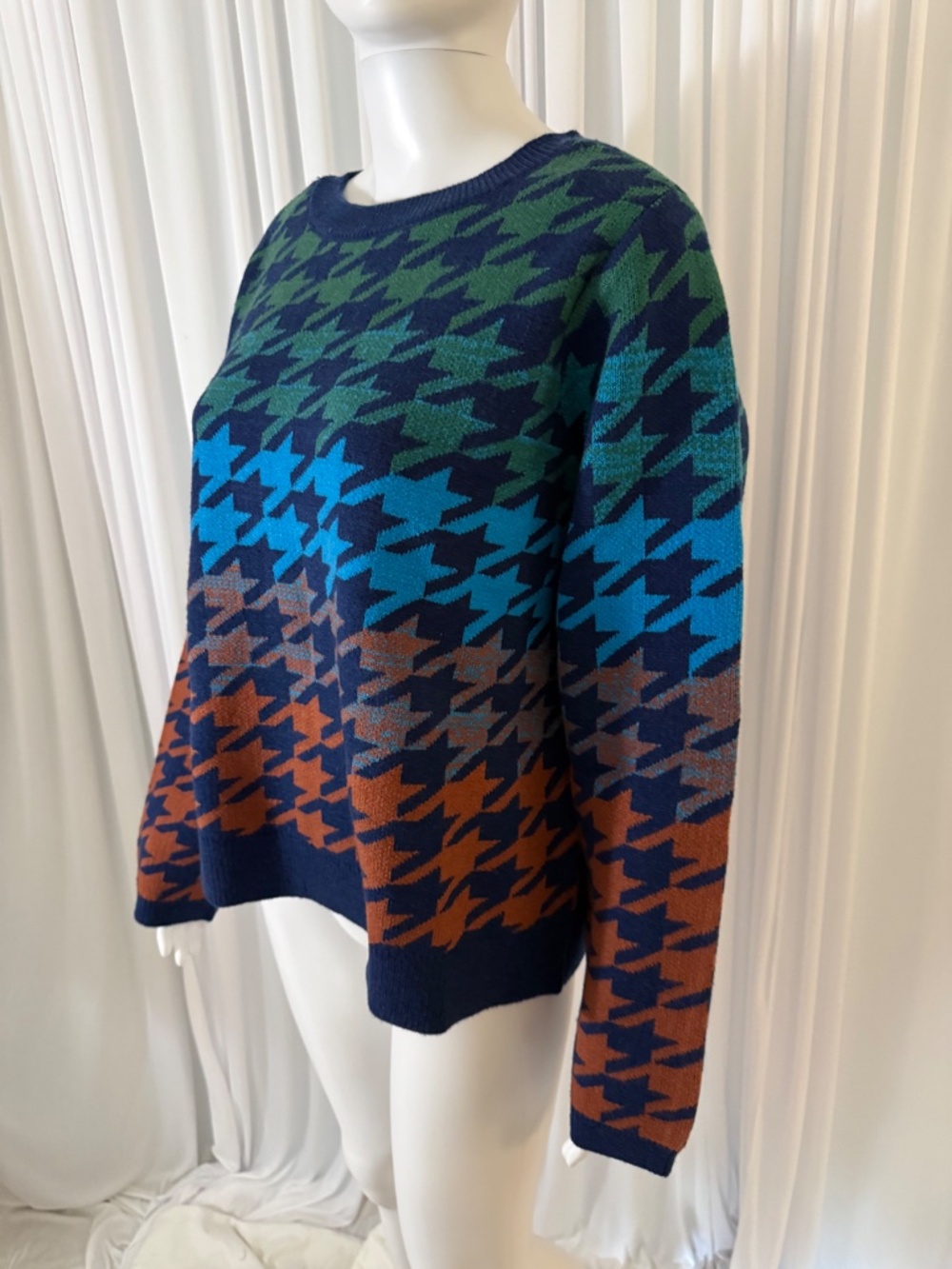 G by Giuliana Black Label Multicolor Houndstooth Sweater – Size 1X – NWOT - Picture 8 of 16
